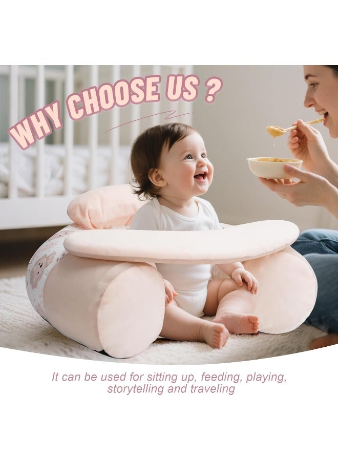 KAKIBLIN Baby Sit Me Up Seat, Inflatable Baby Seat with Cover for Babies 3-36 Months, Portable, Inflatable Sit & Play Floor Seats for Sitting Up for 3 Months Pink - Image 5