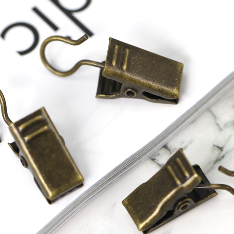 60PCS Metal Clip Stainless Steel Lamp String Clip Curtain Hook Shower Curtain Hook Clip Photo Clip (Random Color) - Image 4