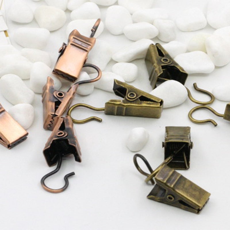 60PCS Metal Clip Stainless Steel Lamp String Clip Curtain Hook Shower Curtain Hook Clip Photo Clip (Random Color) - Image 3