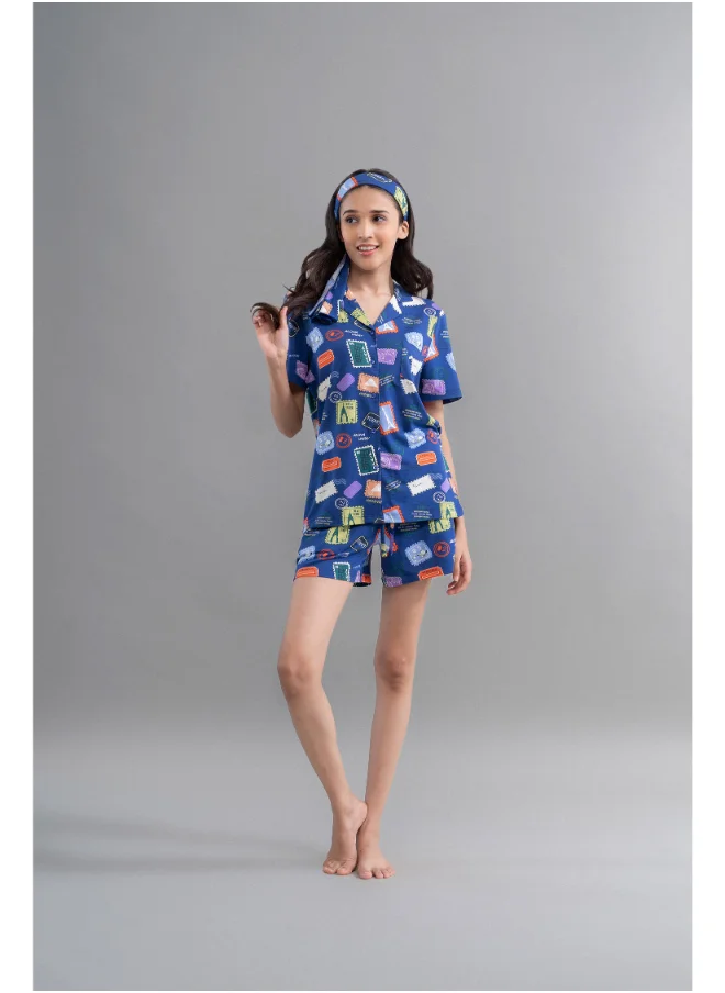 NeceSera Wanderlust Blue Modal Shorts
