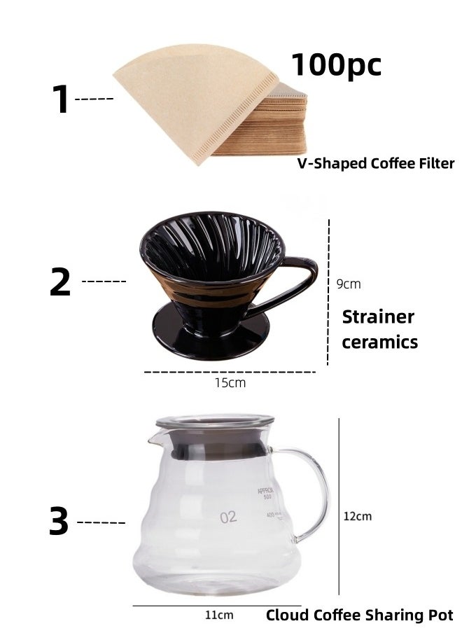 Choxilo - V60 Tools Set of 16 Hand Drip Coffee Set Pour Over Brew Coffee Maker Set With Portable Travel Bag - Image 1