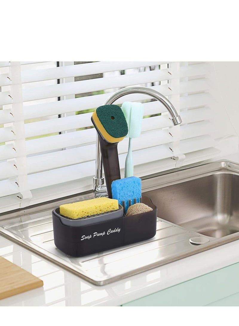 3 in 1 Kitchen Dish Soap Dispenser with Pump Sponge Countertop Dishwasher Holder Kitchen Sink Cleaning Tool Storage Box - Image 3
