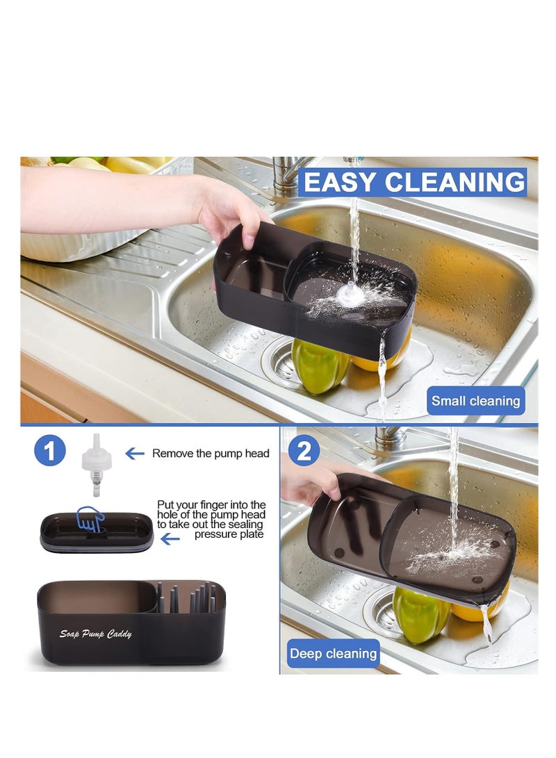 3 in 1 Kitchen Dish Soap Dispenser with Pump Sponge Countertop Dishwasher Holder Kitchen Sink Cleaning Tool Storage Box - Image 5