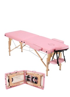 Cool Baby Style COOLBABY Portable Massage Table Professional Adjustable Folding Bed with 2 Part Wood Frame Ergonomic Headrest and Carry Bag for Treatment Tattoo Salon SPA Facial Treatment  - Image 1