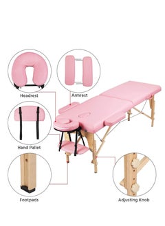 Cool Baby Style COOLBABY Portable Massage Table Professional Adjustable Folding Bed with 2 Part Wood Frame Ergonomic Headrest and Carry Bag for Treatment Tattoo Salon SPA Facial Treatment  - Image 2