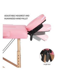 Cool Baby Style COOLBABY Portable Massage Table Professional Adjustable Folding Bed with 2 Part Wood Frame Ergonomic Headrest and Carry Bag for Treatment Tattoo Salon SPA Facial Treatment  - Image 3