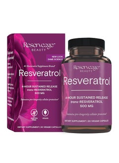 Reserveage Resveratrol 500 mg, Antioxidant Supplement 30 Capsules ...