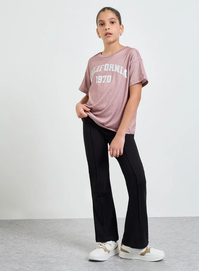 ستايلي Teen Girls Front Pintuck Detail Flared Leggings