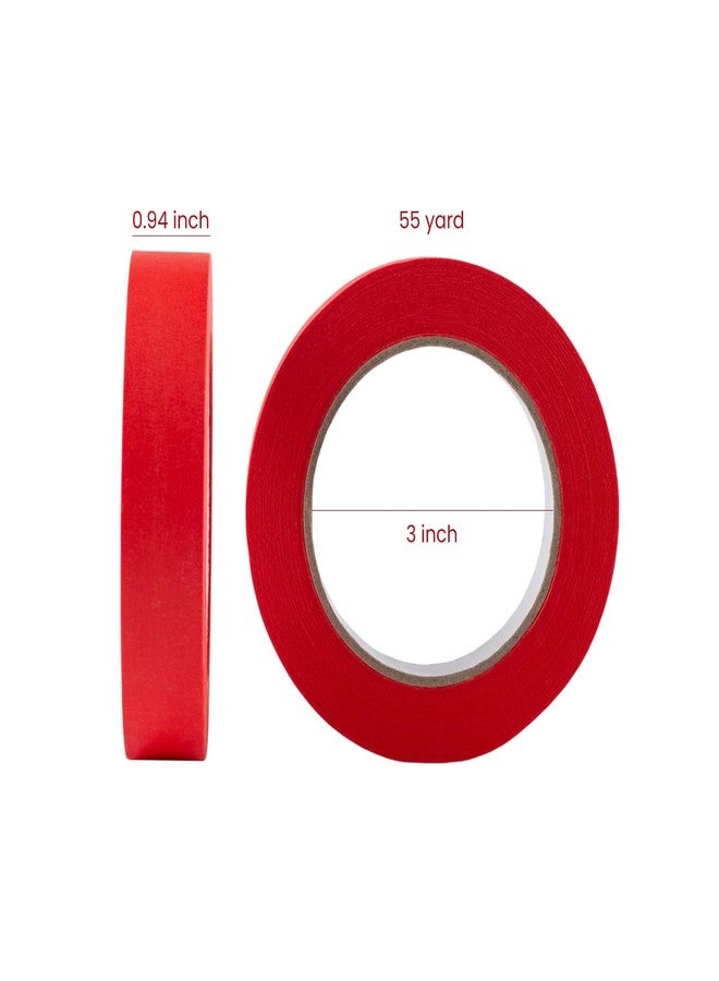 Lichamp مجموعة من 3 أشرطة لاصقة للرسامين باللون الأحمر من Lichamp، مقاس 1 بوصة، وشريط لاصق أحمر مقاس 1 بوصة × 55 ياردة × 3 لفات (إجمالي 165 ياردة) - Image 3