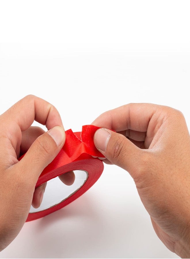 Lichamp مجموعة من 3 أشرطة لاصقة للرسامين باللون الأحمر من Lichamp، مقاس 1 بوصة، وشريط لاصق أحمر مقاس 1 بوصة × 55 ياردة × 3 لفات (إجمالي 165 ياردة) - Image 5