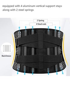 DUNISO Sports Back Brace for Men and Women Breathable Waist Lumbar Lower Back Support Belt for Sciatica Herniated Disc Scoliosis Back Pain Relief Heavy lifting with Dual Adjustable Straps  - Image 5