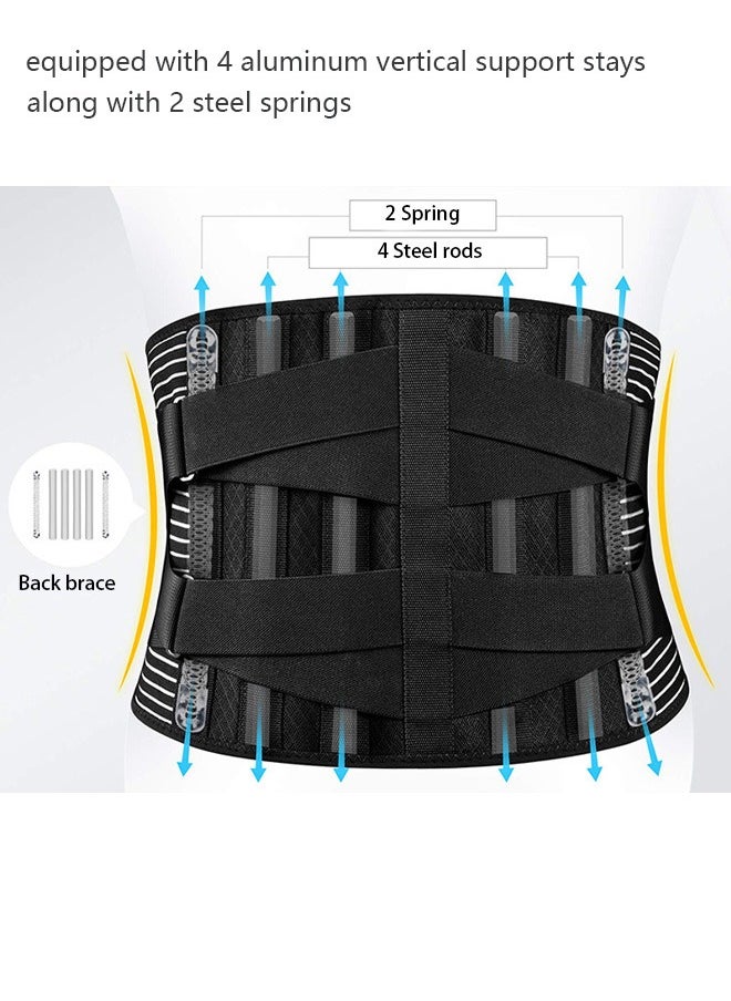 DUNISO - Sports Back Brace for Men and Women Breathable Waist Lumbar Lower Back Support Belt for Sciatica Herniated Disc Scoliosis Back Pain Relief Heavy lifting with Dual Adjustable Straps - Image 1