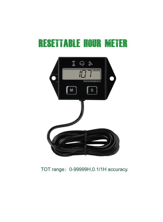 YOOREAL Digital Inductive Tach Hour Meter,RPM Gauge Meter Tachometer for Lawn Mower Scooter Dirt Bike Tractor Generator Air Compressor Marine Motorcycle Snowblower Pressure Washer - Image 2