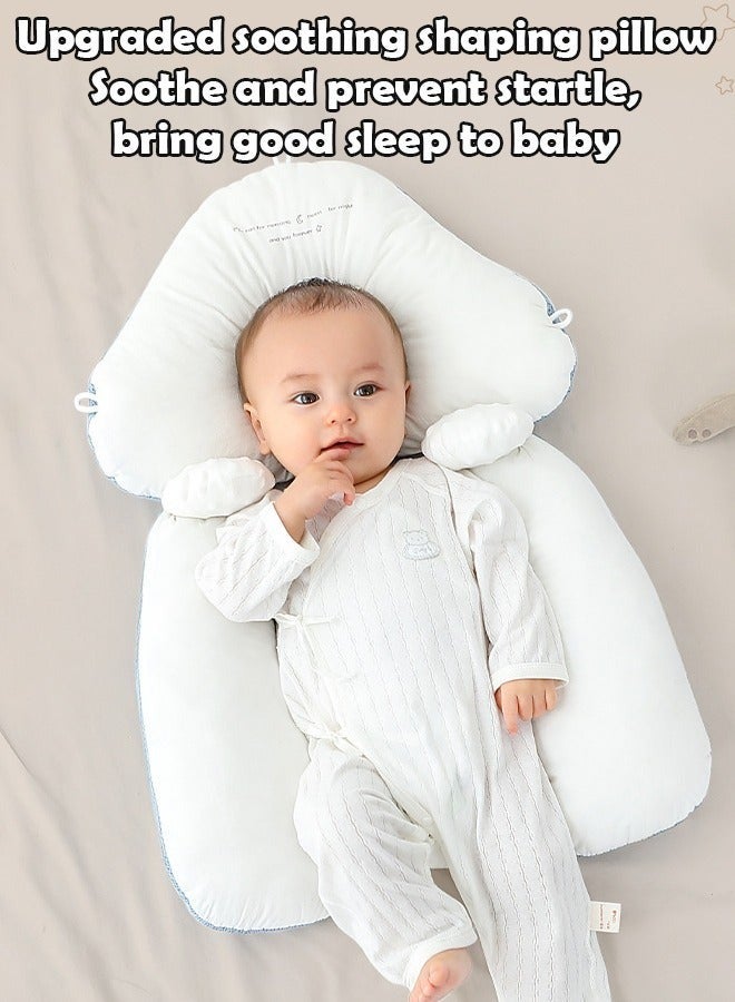 إن كي أكس وسادة تشكيل رأس الطفل حديث الولادة قابلة للتعديل الارتفاع ودعم الرقبة من الإسفنج الذكي، وسادة نوم مزدوجة الجوانب مريحة ومسامية لحديثي الولادة، وسادة مهدئة للأطفال قابلة للغسل لمنع الرأس المسطح والراحة - Image 5