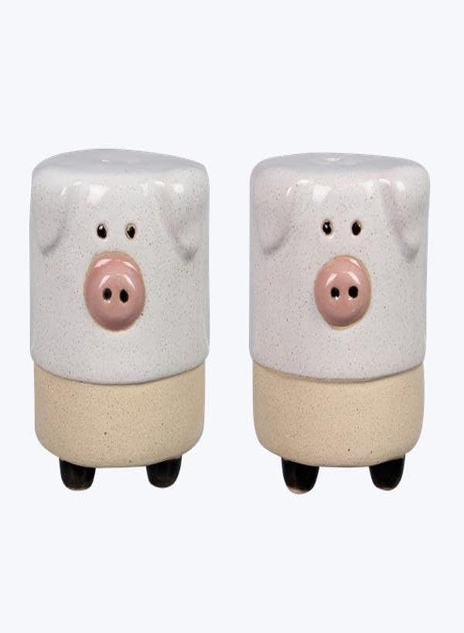 The Bridge Collection Ceramic Pig Salt and Pepper Shakers-Adorable Farmhouse Dining Decor - Image 1