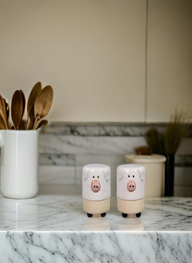 The Bridge Collection Ceramic Pig Salt and Pepper Shakers-Adorable Farmhouse Dining Decor - Image 3