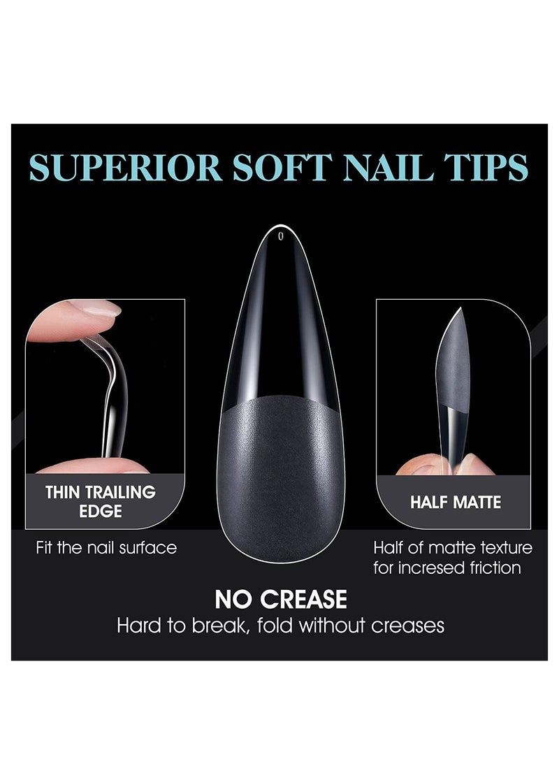 Remy Belle Soft Gel Nail Tips Long Stiletto 552 Pcs 12 Sizes  - Image 2
