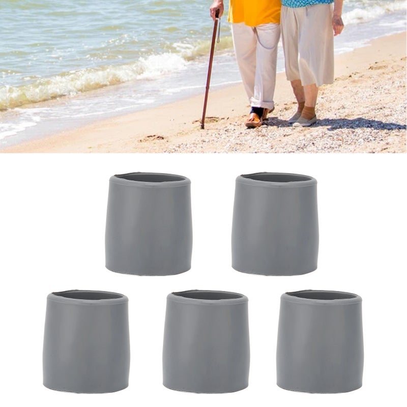 5 Pcs Crutch Tips Thick Rubber Single Angle Cane Foot Cane Walking Stick Crutch Foot PadGray - Image 5