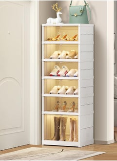 ALMUFARREJ 6-Layer Shoe Box, Foldable Storage Box Plastic White  - Image 3