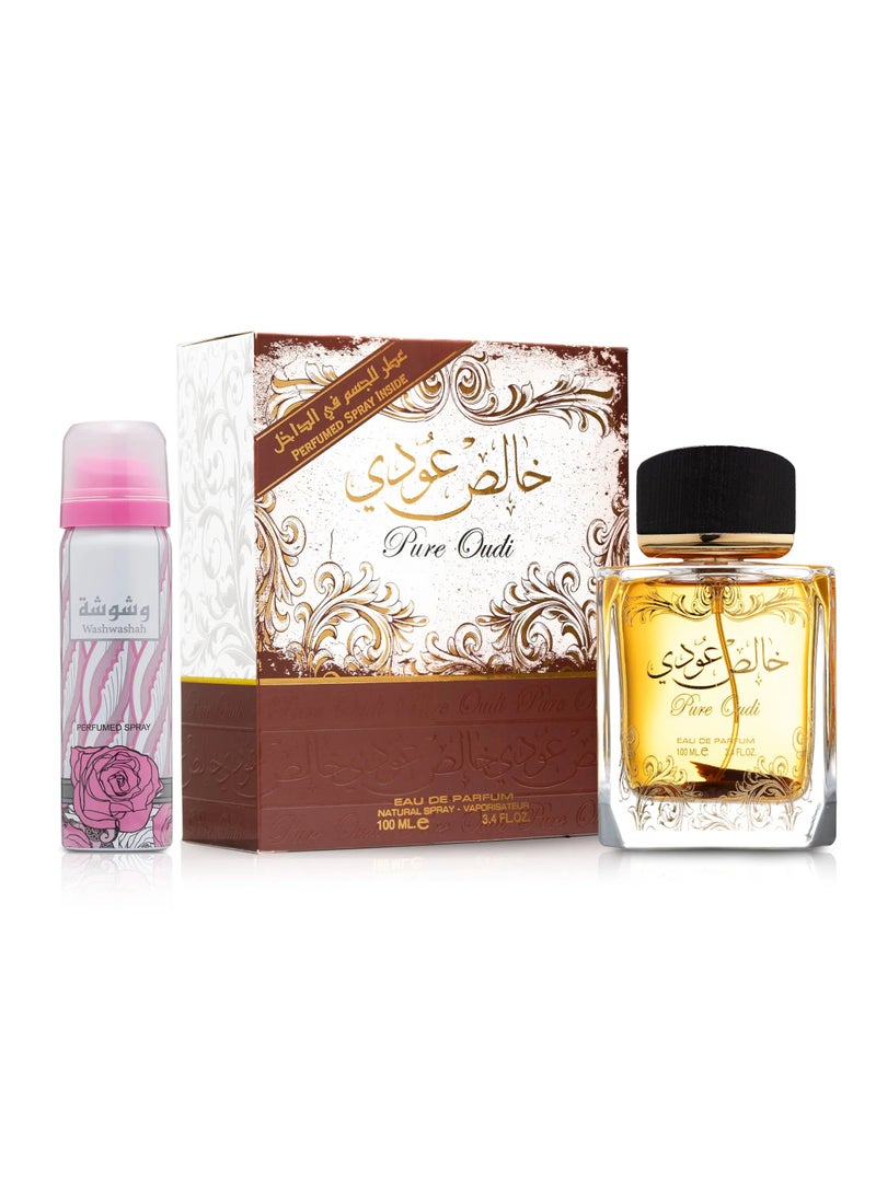 Lattafa Perfumes Pure Oudi (Khalis Oudi) 2 Piece 100 ML