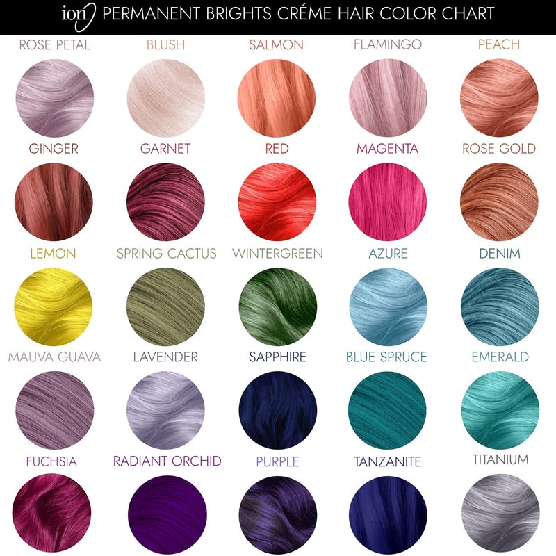 Ion Permanent Brights Creme Hair Color Radiant Orchid, Vegan, Cruelty Free, PPD Free, 100% Gray Coverage, Long Lasting, Fade Resistant Color, 2.05 oz - Image 5