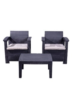 lifante 3-Piece 2-Seater Elegant and Modern Design Outdoor Seating Set Black and Ivory 65 x 69 x 76 cm SF4-2P  - Image 1