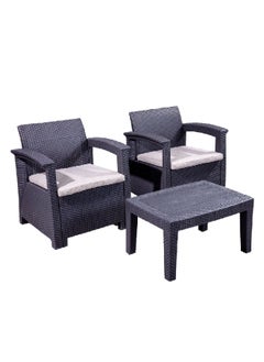 lifante 3-Piece 2-Seater Elegant and Modern Design Outdoor Seating Set Black and Ivory 65 x 69 x 76 cm SF4-2P  - Image 2