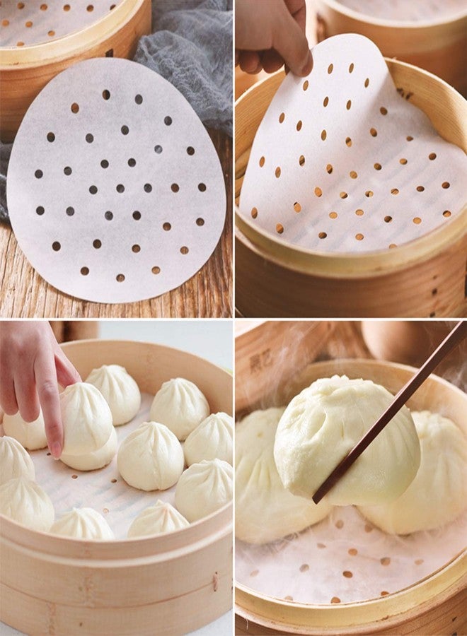 Flexzion 9 Inch Perforated Parchment Paper For Air Fryer Liners Round Unbleached 200 Sheets 5.3 5.8 QT AirFryer, Bamboo Steamer Basket, Baking Paper, Microwave, Oven Non-Stick Cooking - Image 5