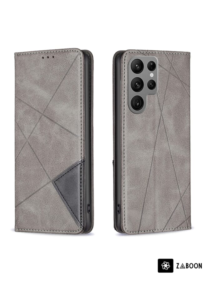 Zaboon Protective Case For Samsung Galaxy S23 Ultra 5G Prismatic Invisible Magnetic Leather - Image 1