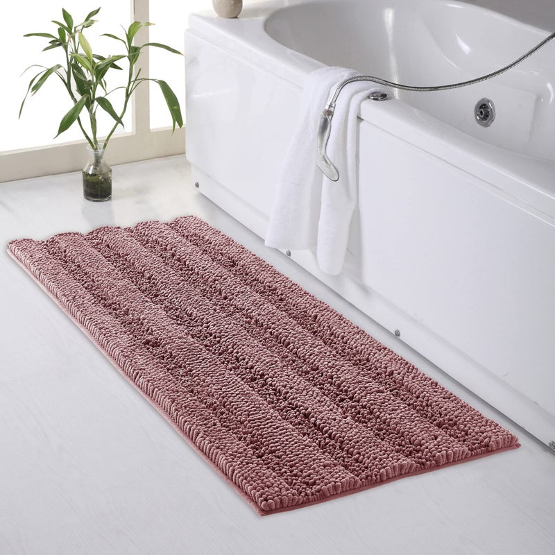 KGORGE Bathroom Rugs Luxury Chenille Dry Fast Plush Super Soft Non Skid Bathroom Kitchen Rugs Bedroom Floor Area Carpets Mats Light Purple 47 W x 24 L 1 Piece