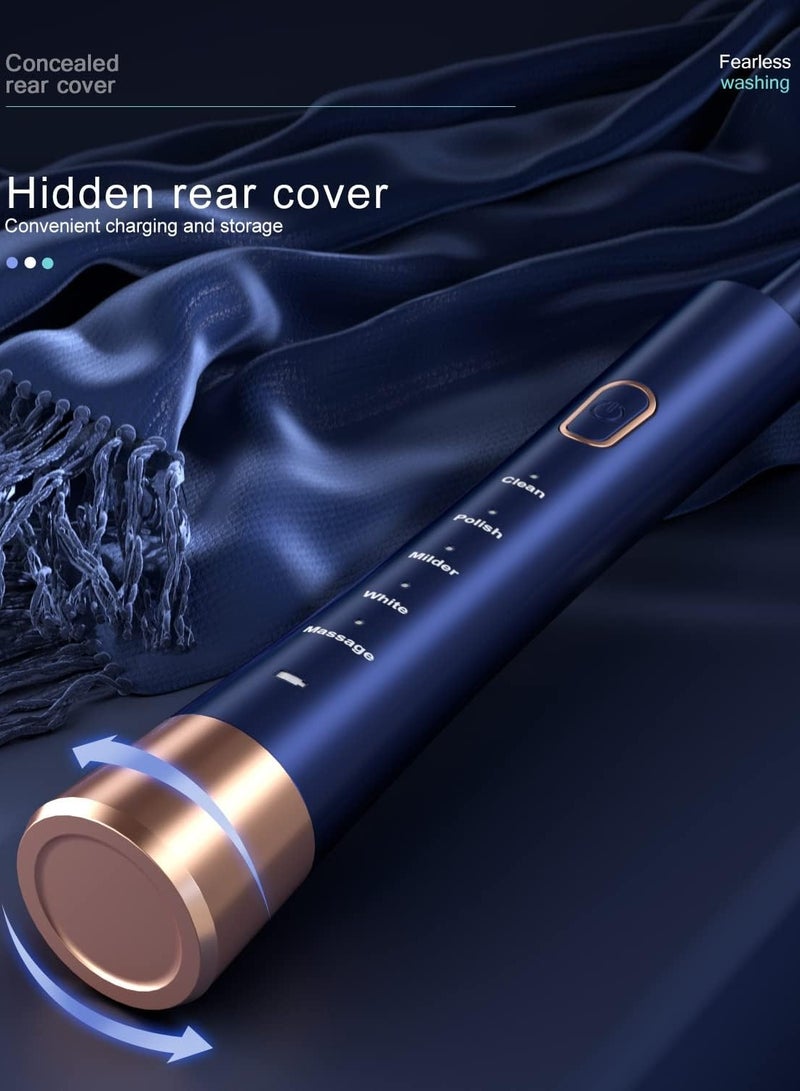 general PX7 Waterproof Sonic Electric Toothbrush, 2-Hour Fast Charge with Intelligent Time Reminder, 5 Modes, 8 Brush Heads, Travel, Indoor, Outdoor, Blue - Image 3