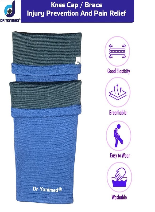 Dr Yonimed Knee Cap For Pain Relief Knee Support For Men & Women Knee Brace Skin Comfort Anti Slip Design Blue Color Medium Size - Image 3