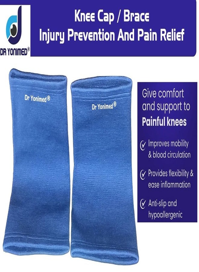 Dr Yonimed Knee Cap For Pain Relief Knee Support For Men & Women Knee Brace Skin Comfort Anti Slip Design Blue Color Medium Size - Image 5