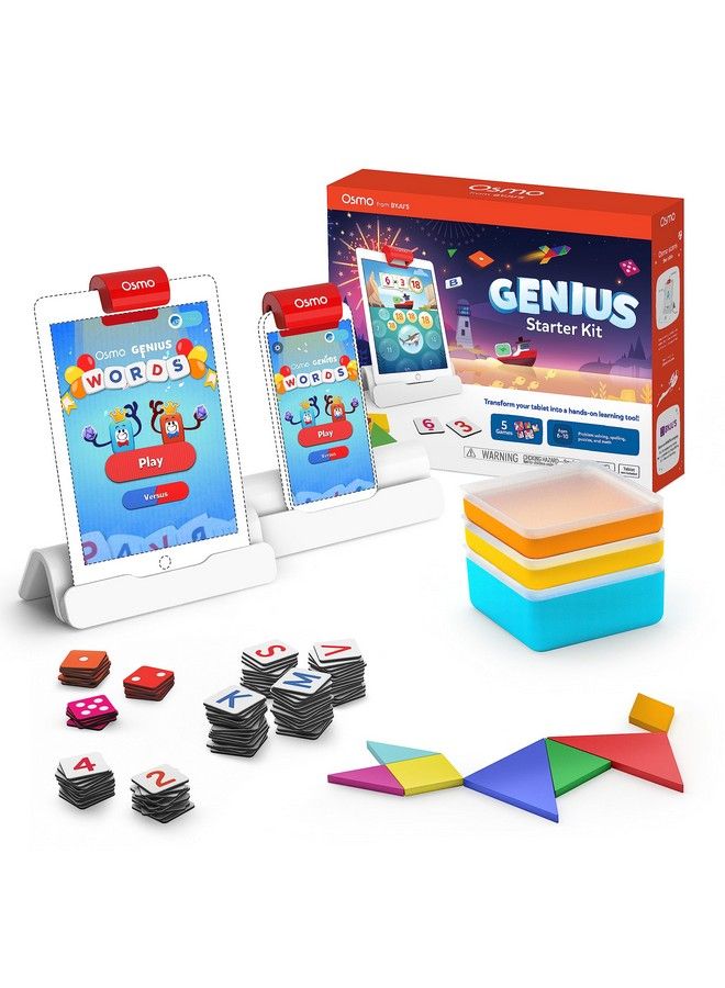 Osmo Genius Starter Kit For Ipad  5 Educational Learning Games  Ages 610  Math Spelling Creativity & More  Stem Toy Gifts For Kids Boy & Girl  Ages 6 7 8 9 10 Ipad Base Included  - Image 2
