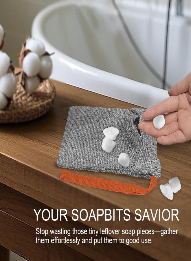 Beiskll 2 Pack Soap Bag Different Roughness Deep and Gentle,Exfoliating Soap Saver Pouch,Bar Soap Pocket,Body Scrubber Sponge Exfoliator for Bath or Shower (Grey) - Image 4