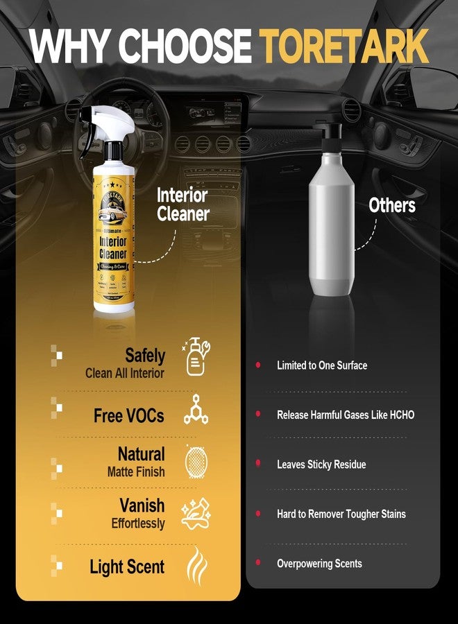 toretark Deep Clean Interior Car Cleaner Kit for Tesla, pH-Neutral Safe for All Surface, 2-in-1 Modes Car Upholstery Cleaner for BMW Accessories, Cleaning Kit Interior for Mercedes Benz Car Accessories - Image 4