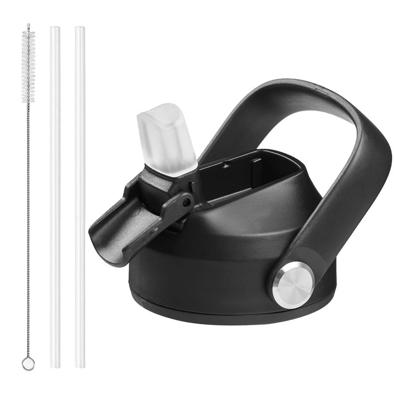 Tonlinco Straw Lid for Hydroflask Wide Mouth, Straw Lid Compatible with Hydro Flask 20 32 40 oz Wide Mouth Wide Mouth Straw Lid Compatibility Most Sports Water Bottle (Black) - Image 1