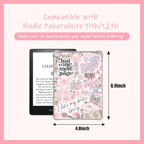 CuddleJunk 6 pcs Inserts Cardstock Paper for E-Reader, and 2 pcs Dust Plug Charms, 1 Chain Charm Set, 6.8"x4.8" Cardstock Insert Accessories for Paper white 11th-12th, Gift for Book Lover (style-A, 6.8" x 4.8") - Image 2