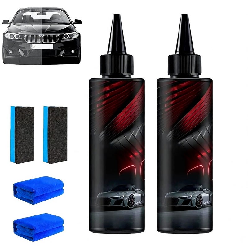 Oil film remover, car windshield polishing agent, used for anti fog and waterproof coating scratch care, removing wax, wiper marks and oil film (2PCS) - Image 1