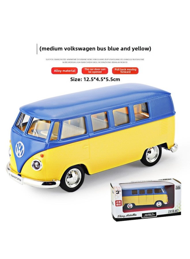 Large Double-decker Bus Toy Open Door Bus Model Kids Bus Boy Alloy Bus Play Special Olympics-Color:Sunflower Yellow Volkswagen Bus ♜ - Image 1