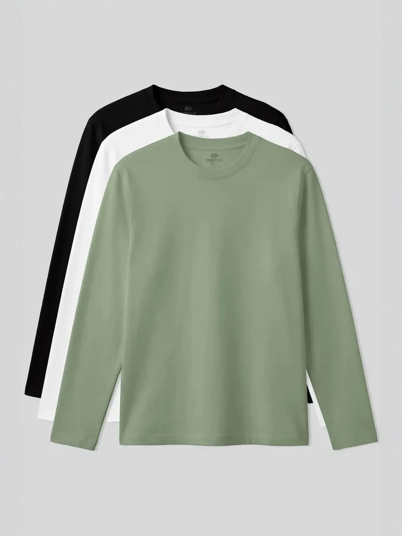 تومي لايف TOMMY Men's 3-Piece Cotton Jersey Coord Set