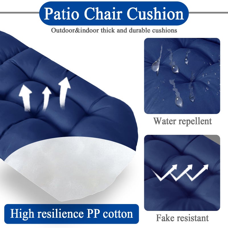 MQK Adirondack Chair Cushion, Thick Indoor/Outdoor Rocking Chair Cushion with High Elasticity PP Cotton Water-Resistant Patio Furniture Cushions High Back Seat Pads for Porch Yard Lawn Chairs 44x19x4 - Image 4