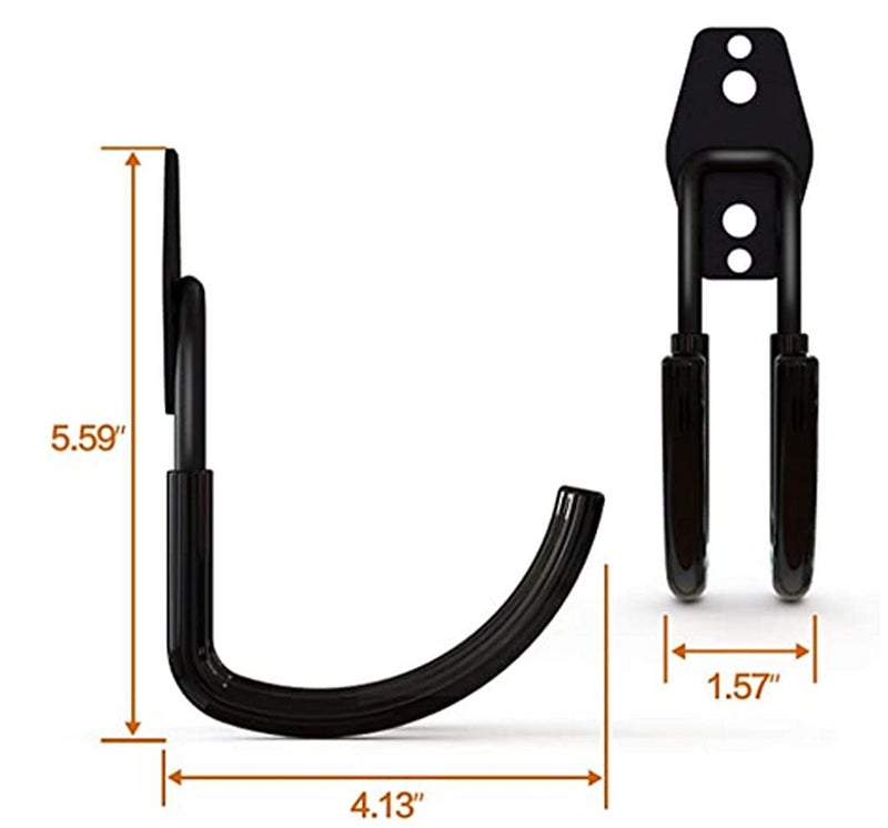 Zoele Wall Mount Baby Stroller Hanger - Baby Stroller Rack Holder, Garage Power Tool Hanger Wall Hook, Steel Garage Tool Storage Organizer Utility Hooks (Black) - Image 3