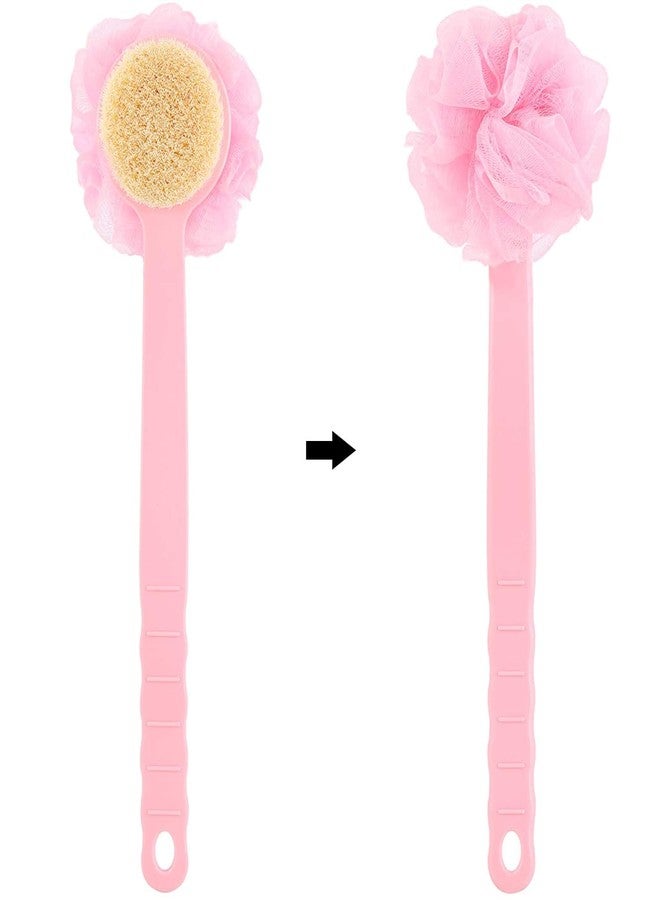 NIWRT 2 IN 1 Loofah With Handle,Exfoliating Bath Brush, Back Scrubber, For Women, For Bathing (Multi-Color) - Image 5