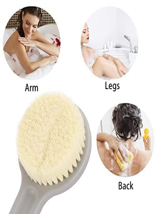 NIWRT 2 IN 1 Loofah With Handle,Exfoliating Bath Brush, Back Scrubber, For Women, For Bathing (Multi-Color) - Image 2