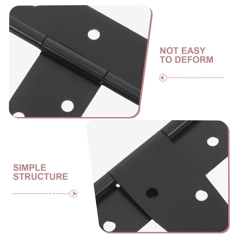 4pcs Heavy Duty T Strap Hinges Black For Outdoor Wood Fence Barn Gate Hardware - Image 4