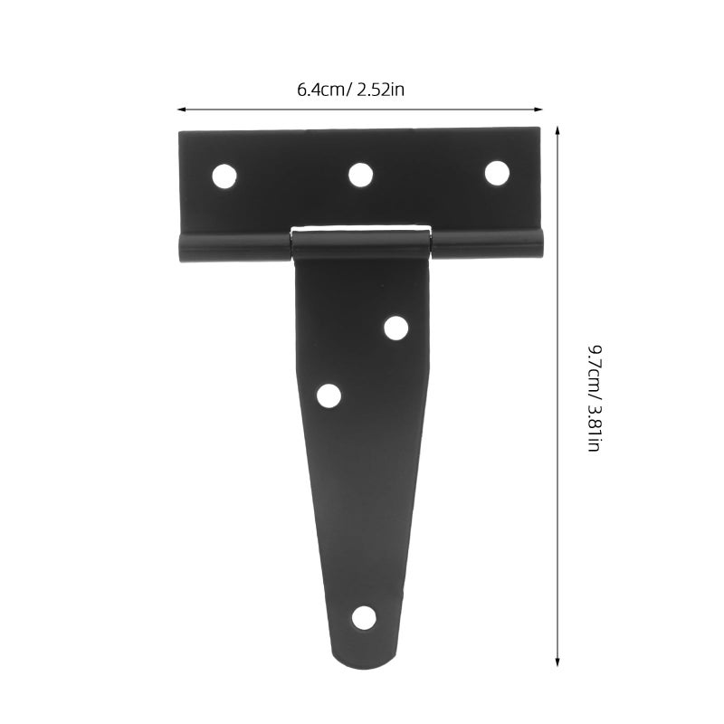 4pcs Heavy Duty T Strap Hinges Black For Outdoor Wood Fence Barn Gate Hardware - Image 3
