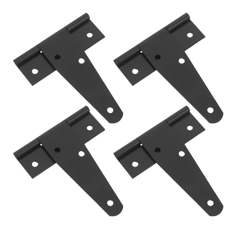4pcs Heavy Duty T Strap Hinges Black For Outdoor Wood Fence Barn Gate Hardware - Image 2