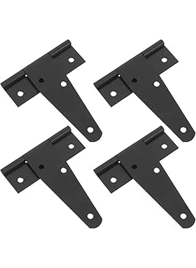 4pcs Heavy Duty T Strap Hinges Black For Outdoor Wood Fence Barn Gate Hardware - Image 1