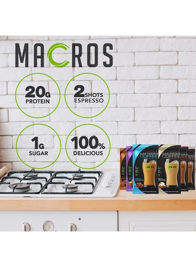 Chike High Protein Iced Coffee Sampler Pack, 20 G Protein, 2 Shots Espresso, 1 G Sugar, Keto Friendly and Gluten Free, 6 Single Serve Packets - Image 5